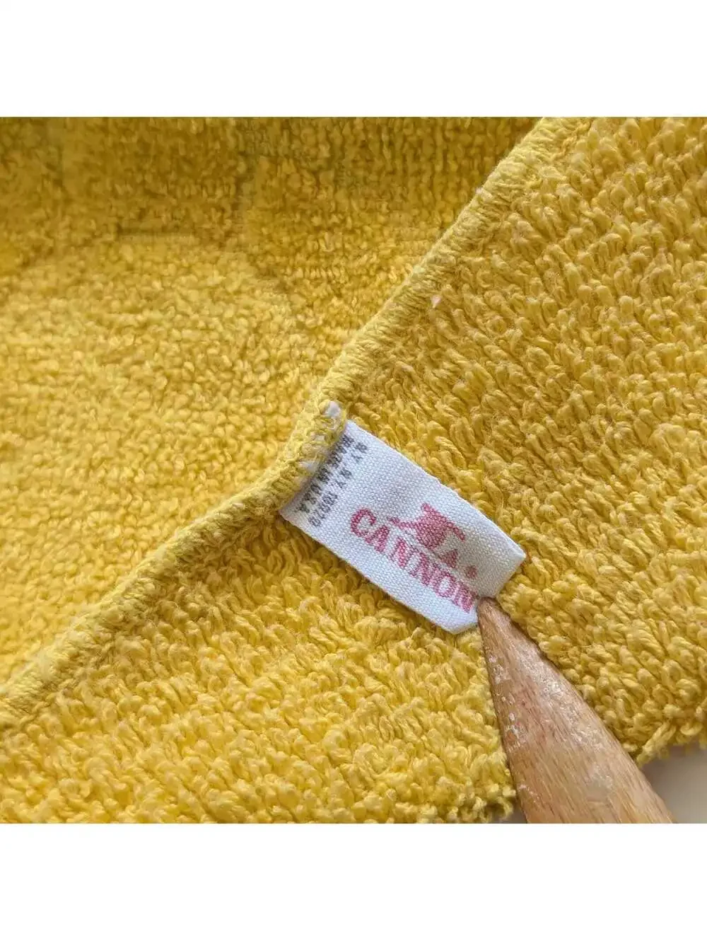 Vintage Cannon Marigold Yellow Washcloth Set with Bow Detail